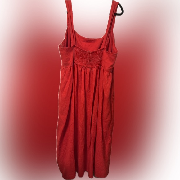 J. Crew linen square neck midi dress Plus size - Picture 9 of 9